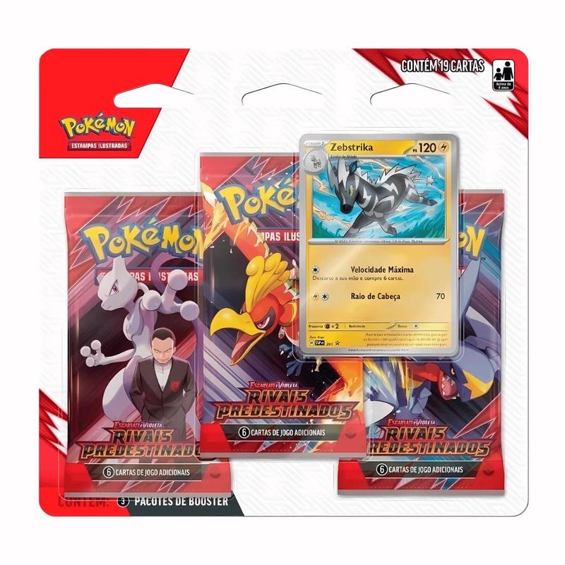 Kit Triple Pack Blister Pokémon Rivais Predestinados Zebstrika